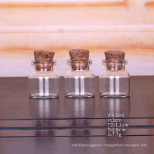 Wholesale mini 8ml 10ml round clear glass wishing vials bottle with cork